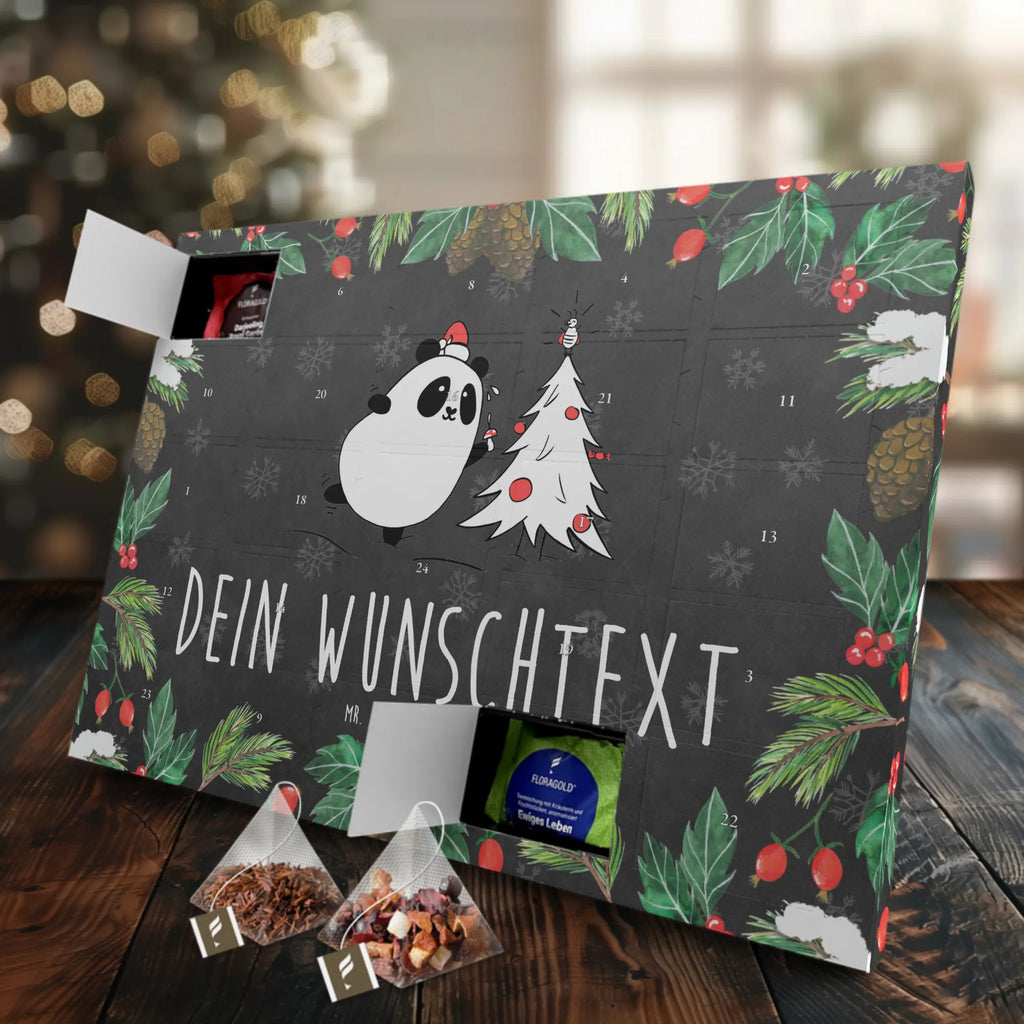 Personalisierter Tee Adventskalender Panda Weihnachtszeit Personalisierter Tee Adventskalender