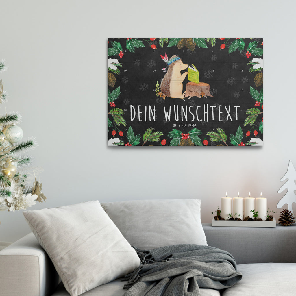 Personalisierter Tee Adventskalender Igel Federschmuck Personalisierter Tee Adventskalender, Waldtiere, Tiere, Igel, Indianer, Abenteuer, Lagerfeuer, Camping