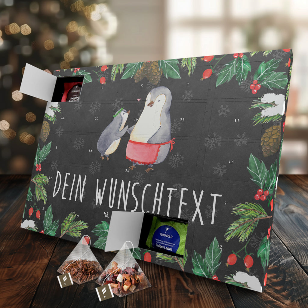 Personalisierter Tee Adventskalender Pinguin mit Kind Personalisierter Tee Adventskalender, Familie, Vatertag, Muttertag, Bruder, Schwester, Mama, Papa, Oma, Opa, Geschenk, Mami, Mutti, Mutter, Geburststag