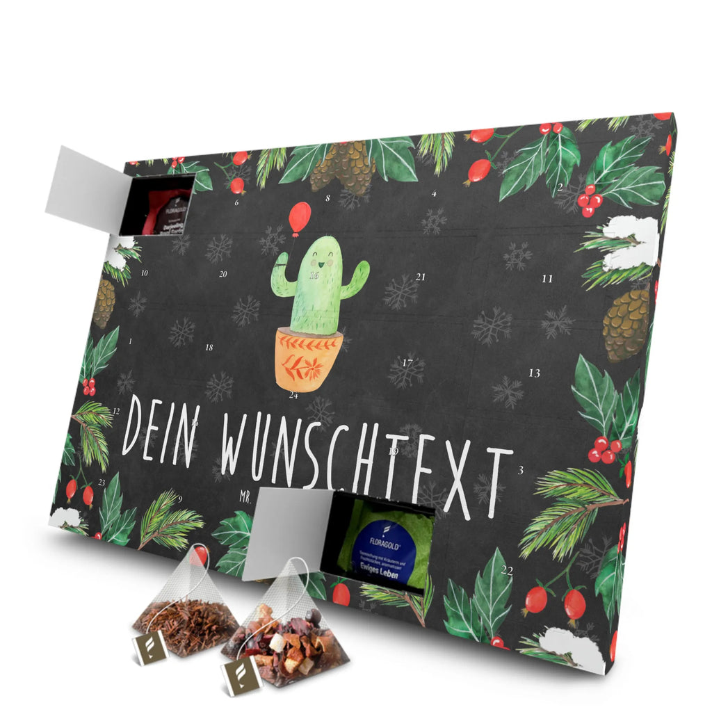 Personalisierter Tee Adventskalender Kaktus Luftballon Personalisierter Tee Adventskalender, Kaktus, Kakteen, Luftballon, Neustart, Freude, Büro, Stress, Büroalltag, Freundin, Freund, Ausbildung, Prüfung