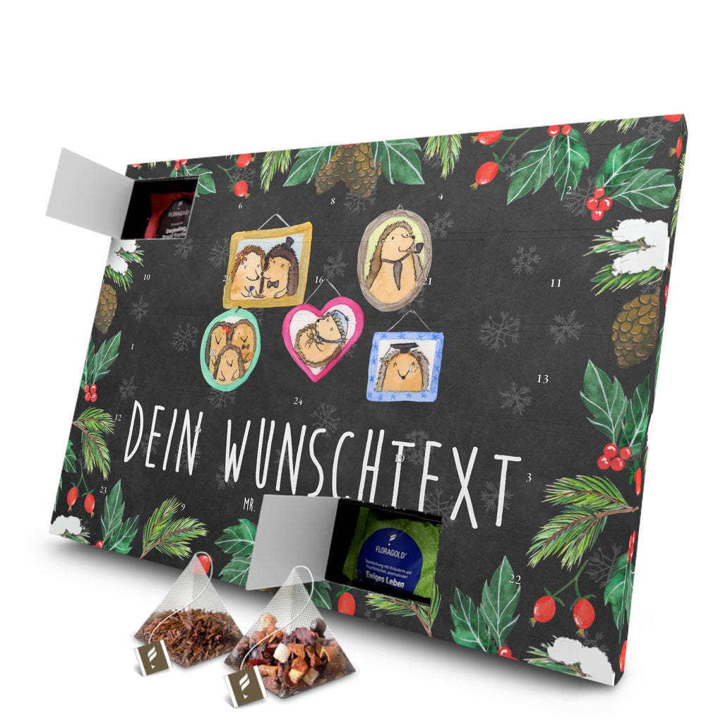 Personalisierter Tee Adventskalender Igel Familie Personalisierter Tee Adventskalender, Familie, Vatertag, Muttertag, Bruder, Schwester, Mama, Papa, Oma, Opa, Liebe, Igel, Bilder, Zusammenhalt, Glück