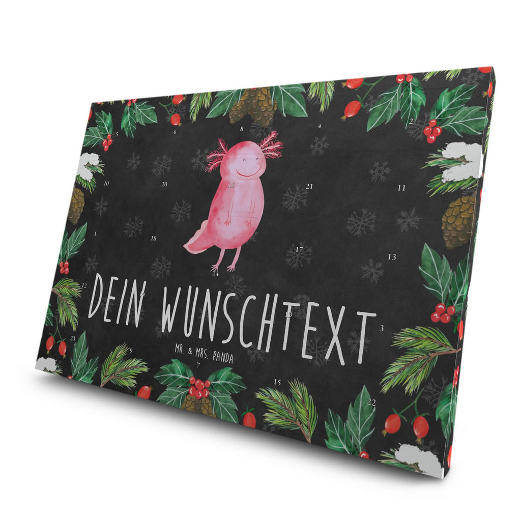 Personalisierter Tee Adventskalender Axolotl Glücklich Personalisierter Tee Adventskalender, Axolotl, Molch, Axolot, Schwanzlurch, Lurch, Lurche, Motivation, gute Laune