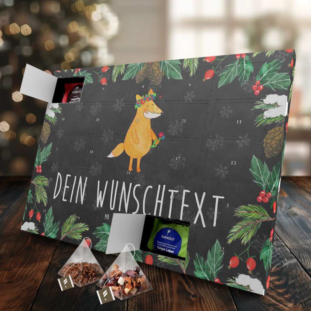 Personalisierter Tee Adventskalender Fuchs Blumen Personalisierter Tee Adventskalender, Fuchs, Füchse, Fox, Liebe, Freundin, Fuchsmädchen, Blumenmädchen, Freundinnen, Liebesbeweis, Blume, Blumen, Motivation, Freude, ich, mich, Selbstliebe