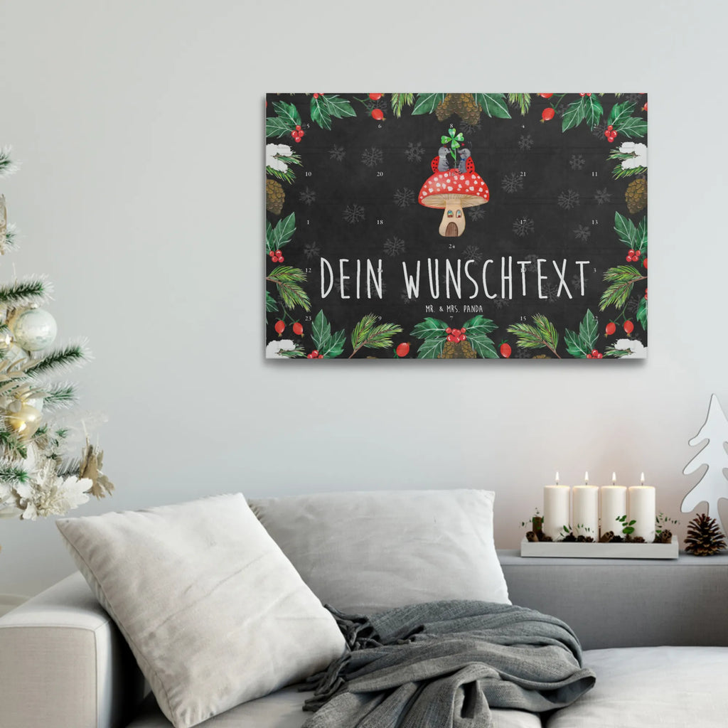 Personalisierter Tee Adventskalender Marienkäfer Fliegenpilz Personalisierter Tee Adventskalender, Tiermotive, Gute Laune, lustige Sprüche, Tiere, Haus, Wohnung, zuhause, Fliegenpilz, Marienkäfer, Fleigenpilzhaus