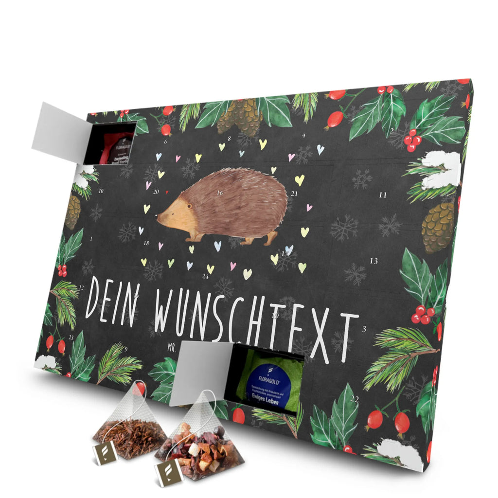 Personalisierter Tee Adventskalender Igel Herzen Personalisierter Tee Adventskalender, Tiermotive, Gute Laune, lustige Sprüche, Tiere, Liebe, Herz, Herzen, Igel, Vertrauen, Kuss, Leben