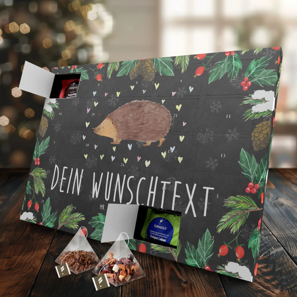 Personalisierter Tee Adventskalender Igel Herzen Personalisierter Tee Adventskalender, Tiermotive, Gute Laune, lustige Sprüche, Tiere, Liebe, Herz, Herzen, Igel, Vertrauen, Kuss, Leben