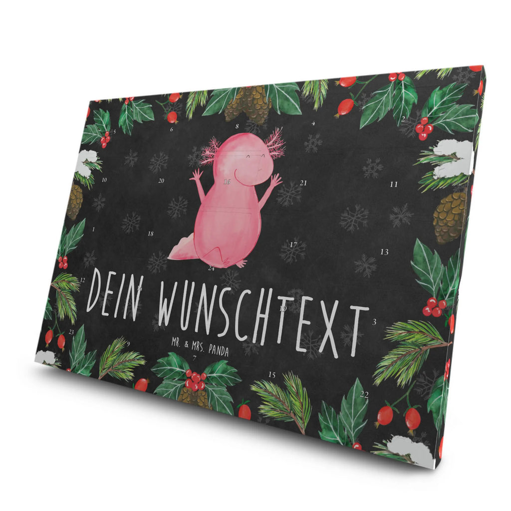 Personalisierter Tee Adventskalender Axolotl Hurra Personalisierter Tee Adventskalender, Axolotl, Molch, Axolot, Schwanzlurch, Lurch, Lurche, fröhlich, Spaß, Freude, Motivation, Zufriedenheit