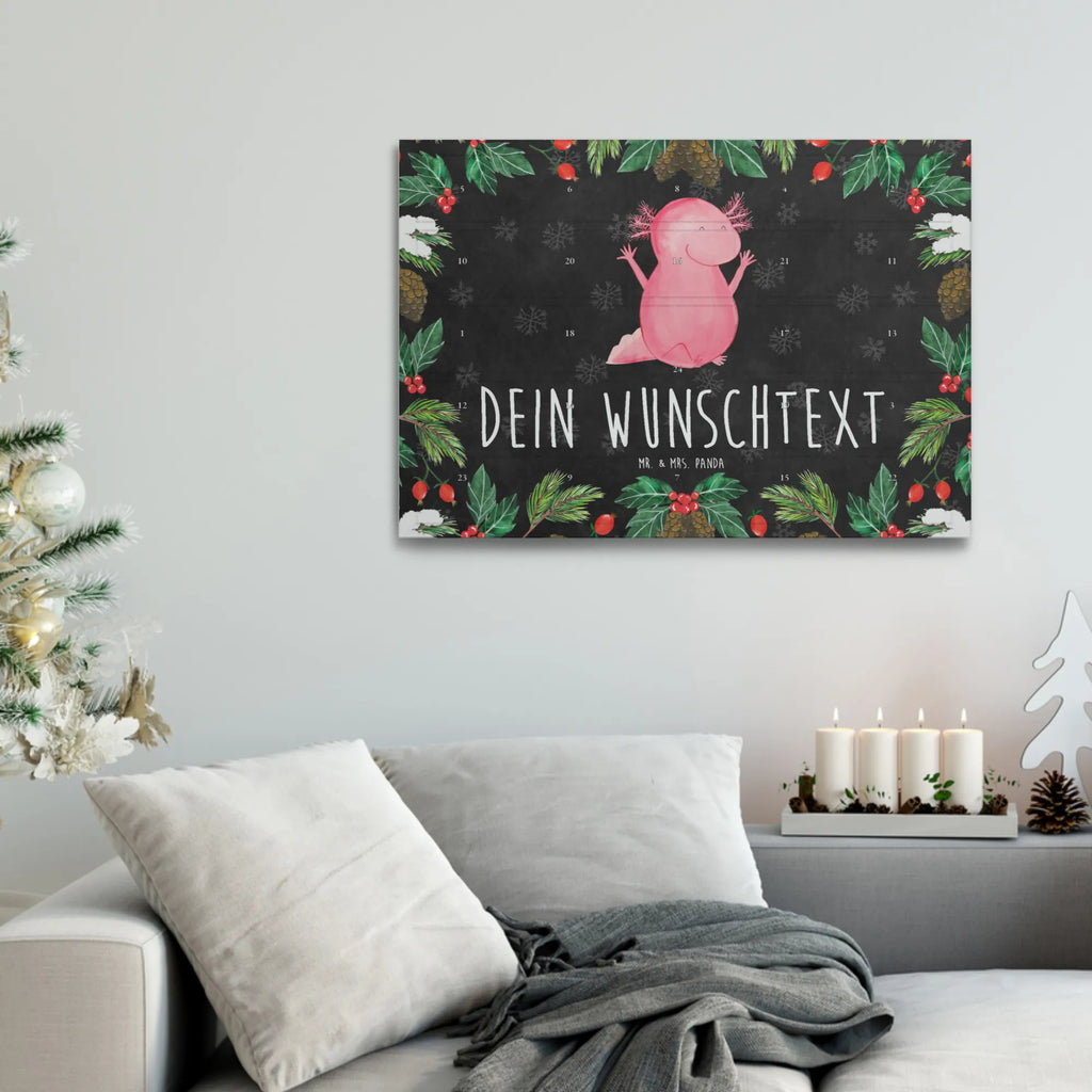 Personalisierter Tee Adventskalender Axolotl Hurra Personalisierter Tee Adventskalender, Axolotl, Molch, Axolot, Schwanzlurch, Lurch, Lurche, fröhlich, Spaß, Freude, Motivation, Zufriedenheit