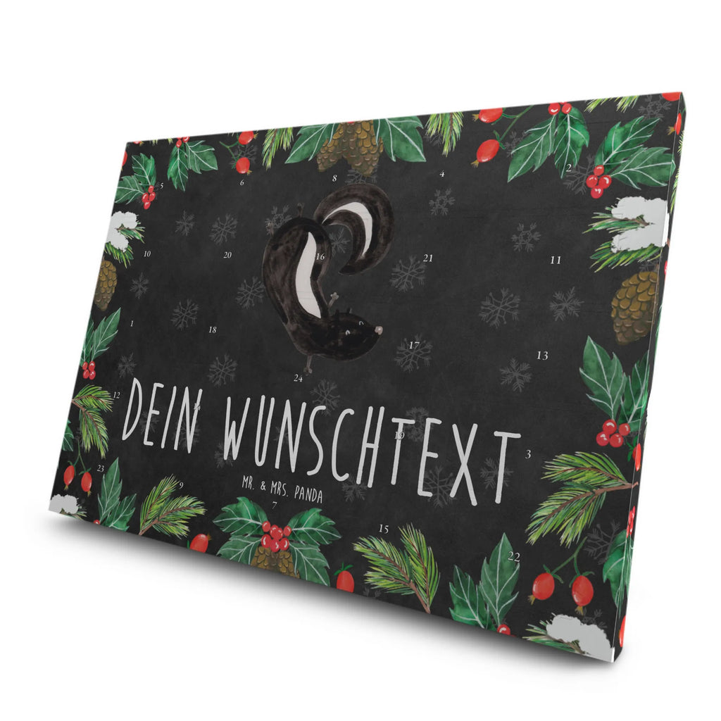 Personalisierter Tee Adventskalender Stinktier Handstand Personalisierter Tee Adventskalender, Stinktier, Skunk, Wildtier, Raubtier, Stinker, Stinki, Spielplatz, verpielt, Kind