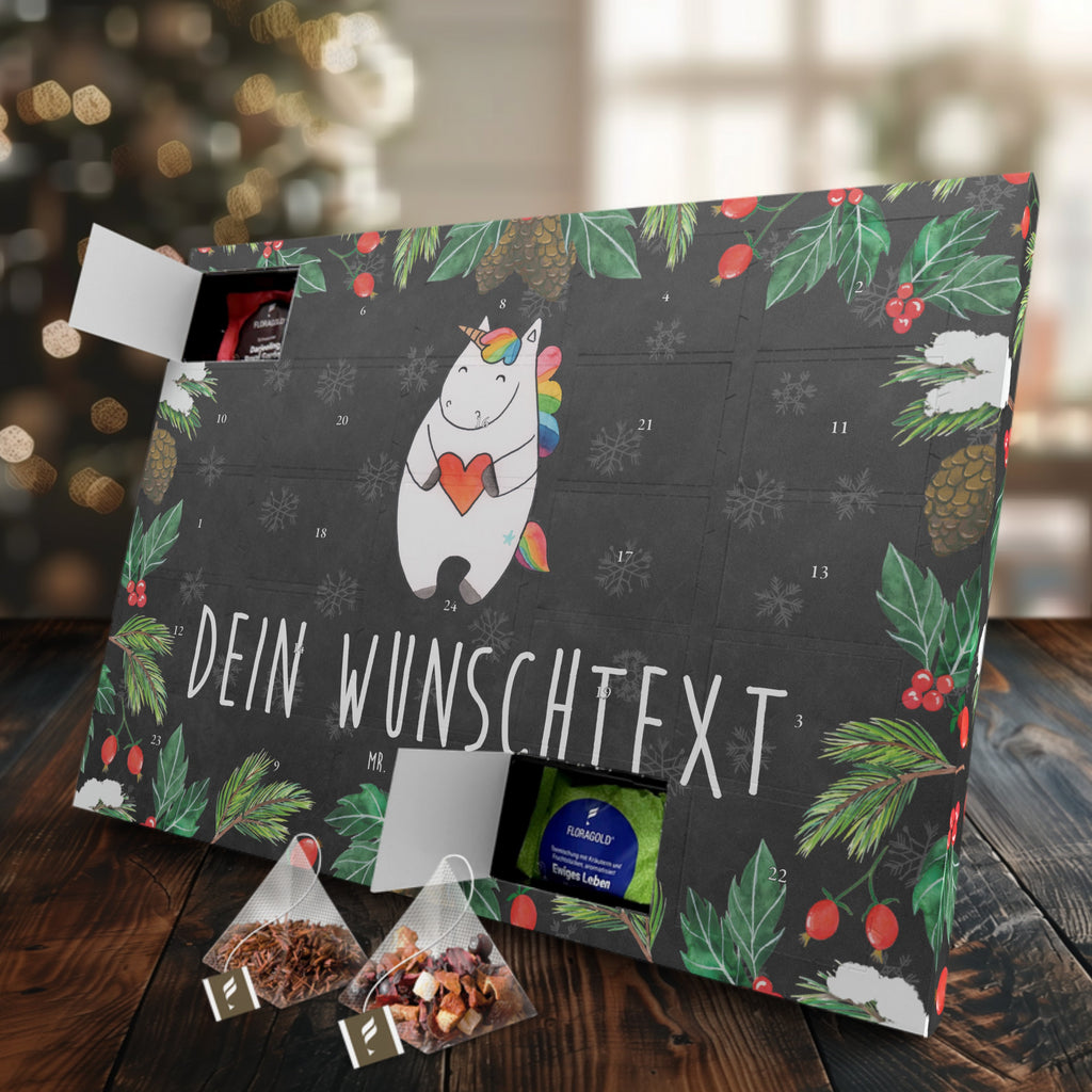 Personalisierter Tee Adventskalender Einhorn Herz Personalisierter Tee Adventskalender, Einhorn, Einhörner, Einhorn Deko, Pegasus, Unicorn, Herz, schlimm, böse, witzig, lustig, Freundin, anders, bunt