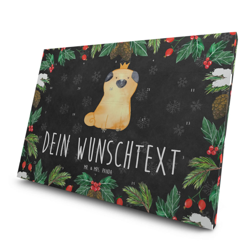 Personalisierter Tee Adventskalender Mops Krone Personalisierter Tee Adventskalender, Hund, Hundemotiv, Haustier, Hunderasse, Tierliebhaber, Hundebesitzer, Sprüche, Mops, allergisch, kinderlos, Hausregel, Hundebesitzer. Spruch, lustig