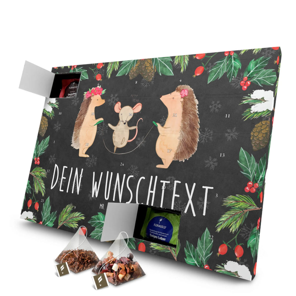 Personalisierter Tee Adventskalender Igel Seilhüpfen Personalisierter Tee Adventskalender, Tiermotive, Gute Laune, lustige Sprüche, Tiere, Igel, Maus, Seilspringen, Seilhüpfen, Kinder, Kindergarten