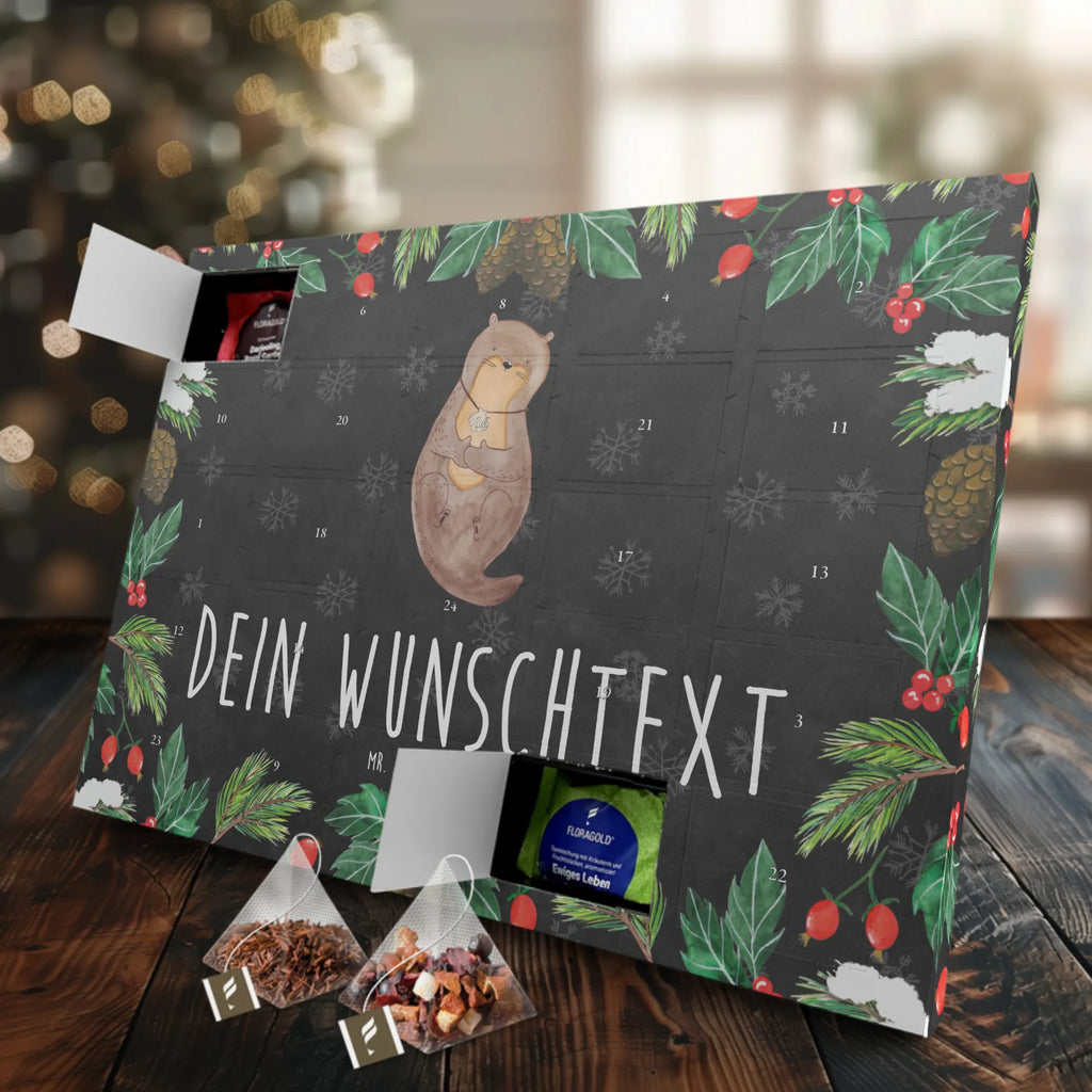 Personalisierter Tee Adventskalender Otter Muschel Personalisierter Tee Adventskalender, Otter, Fischotter, Seeotter, Otterliebe, grübeln, träumen, Motivation, Tagträumen, Büro