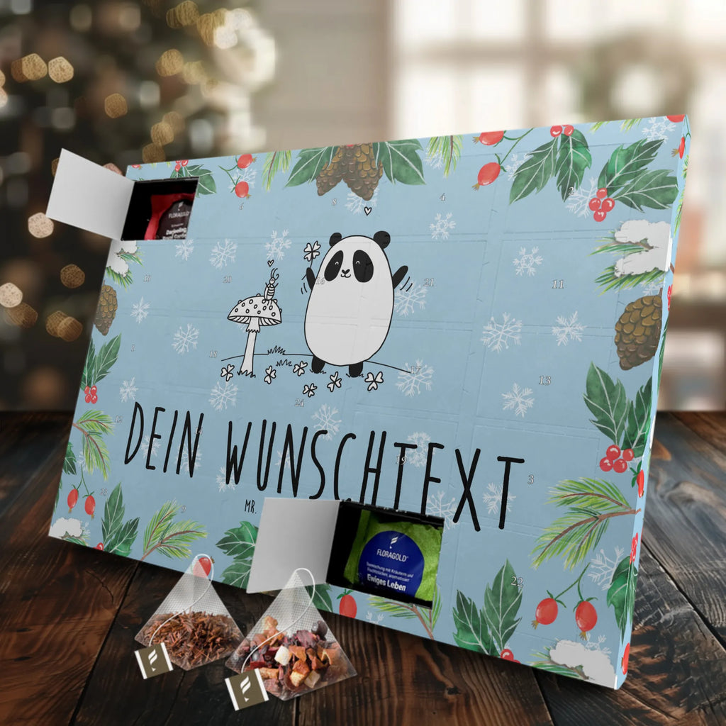 Personalisierter Tee Adventskalender Panda Glück Personalisierter Tee Adventskalender