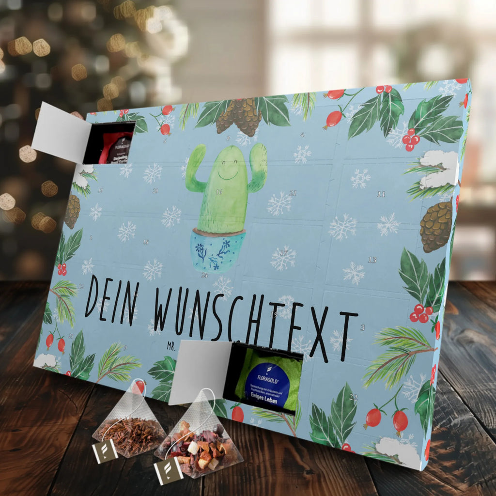 Personalisierter Tee Adventskalender Kaktus Happy Personalisierter Tee Adventskalender, Kaktus, Kakteen, Motivation, Spruch, lustig, Kindersicherung, Neustart, Büro, Büroalltag, Kollege, Kollegin, Freundin, Mutter, Familie, Ausbildung