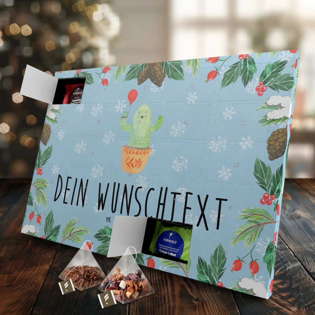 Personalisierter Tee Adventskalender Kaktus Luftballon Personalisierter Tee Adventskalender, Kaktus, Kakteen, Luftballon, Neustart, Freude, Büro, Stress, Büroalltag, Freundin, Freund, Ausbildung, Prüfung