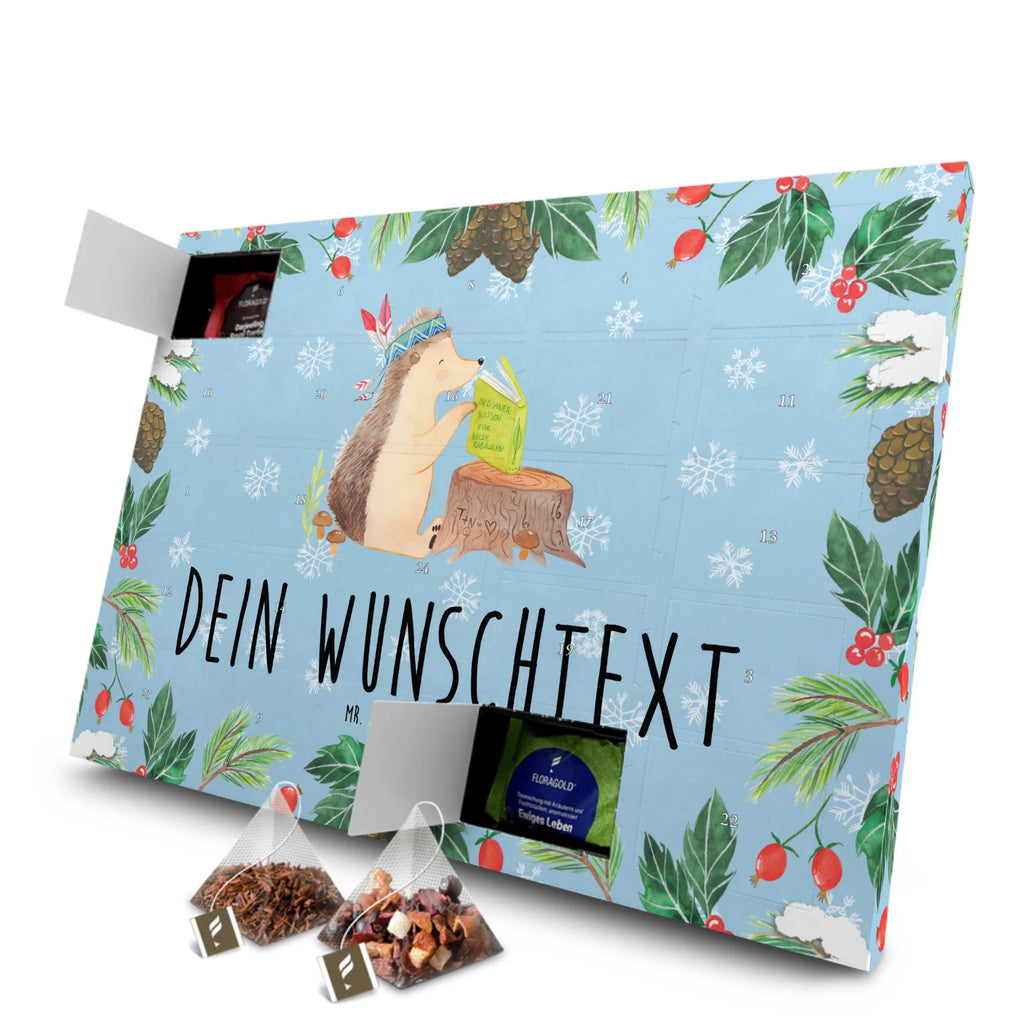 Personalisierter Tee Adventskalender Igel Federschmuck Personalisierter Tee Adventskalender, Waldtiere, Tiere, Igel, Indianer, Abenteuer, Lagerfeuer, Camping