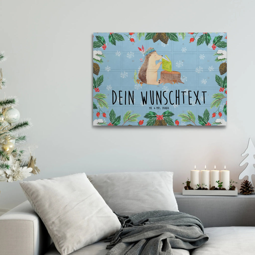 Personalisierter Tee Adventskalender Igel Federschmuck Personalisierter Tee Adventskalender, Waldtiere, Tiere, Igel, Indianer, Abenteuer, Lagerfeuer, Camping