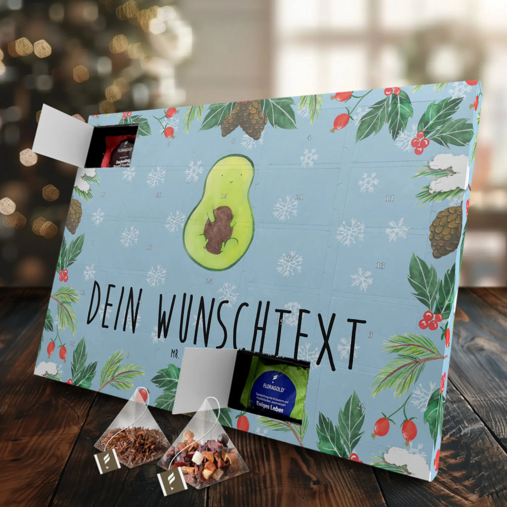 Personalisierter Tee Adventskalender Avocado Kern Personalisierter Tee Adventskalender, Avocado, Veggie, Vegan, Gesund, Avokado, Avocadokern, Kern, Pflanze, Spruch Leben