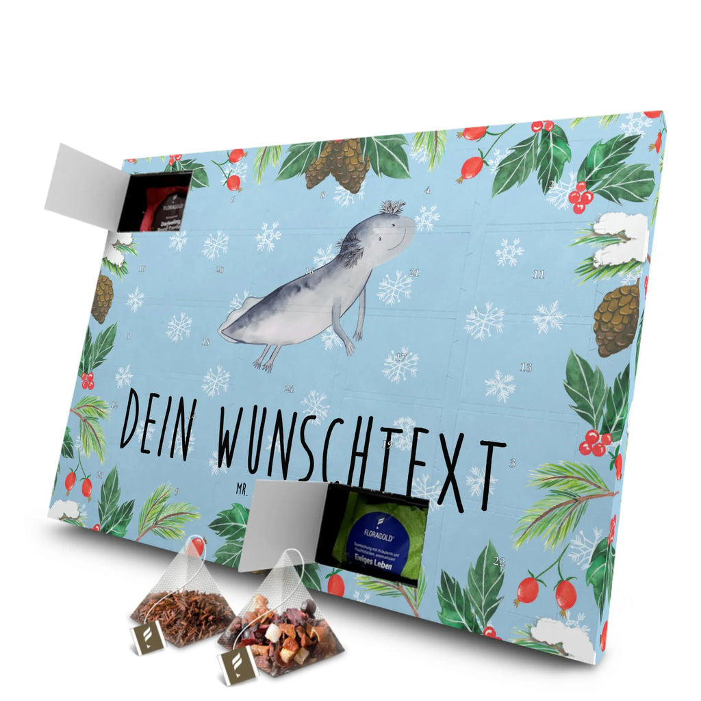 Personalisierter Tee Adventskalender Axolotl Schwimmen Personalisierter Tee Adventskalender, Axolotl, Molch, Axolot, Schwanzlurch, Lurch, Lurche, Problem, Probleme, Lösungen, Motivation