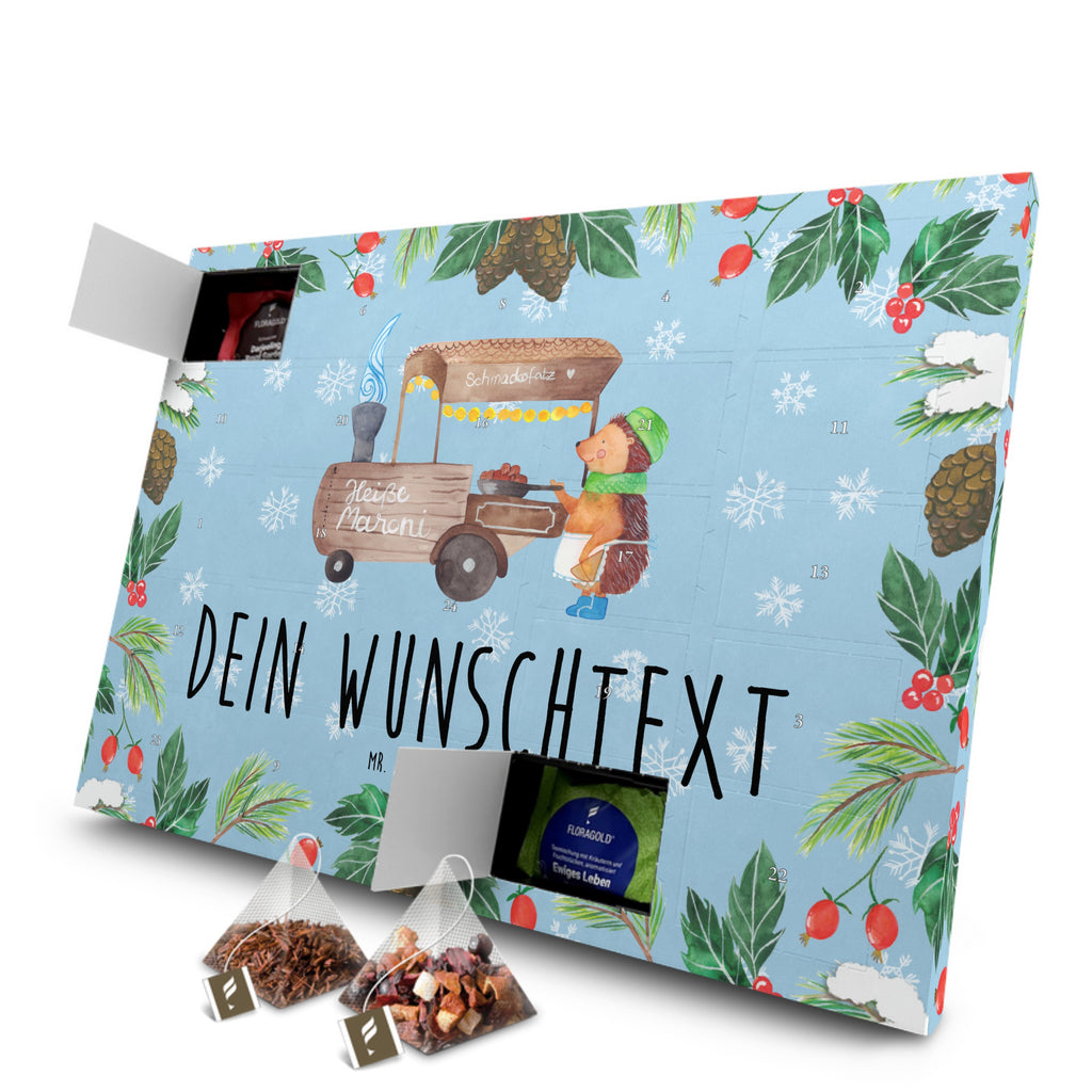 Personalisierter Tee Adventskalender Igel Maronen Personalisierter Tee Adventskalender, Winter, Weihnachten, Weihnachtsdeko, Nikolaus, Advent, Heiligabend, Wintermotiv, Maronen, Weihnachtsmarkt, Kastanien, Duft