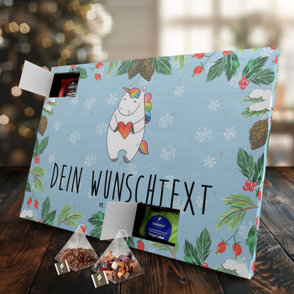 Personalisierter Tee Adventskalender Einhorn Herz Personalisierter Tee Adventskalender, Einhorn, Einhörner, Einhorn Deko, Pegasus, Unicorn, Herz, schlimm, böse, witzig, lustig, Freundin, anders, bunt