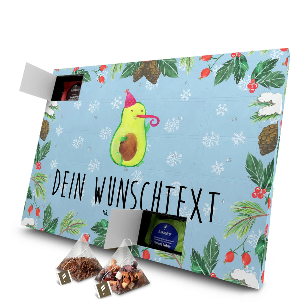 Personalisierter Tee Adventskalender Avocado Feier Personalisierter Tee Adventskalender, Avocado, Veggie, Vegan, Gesund, Party, Feierlichkeit, Feier, Fete, Geburtstag, Gute Laune, Tröte