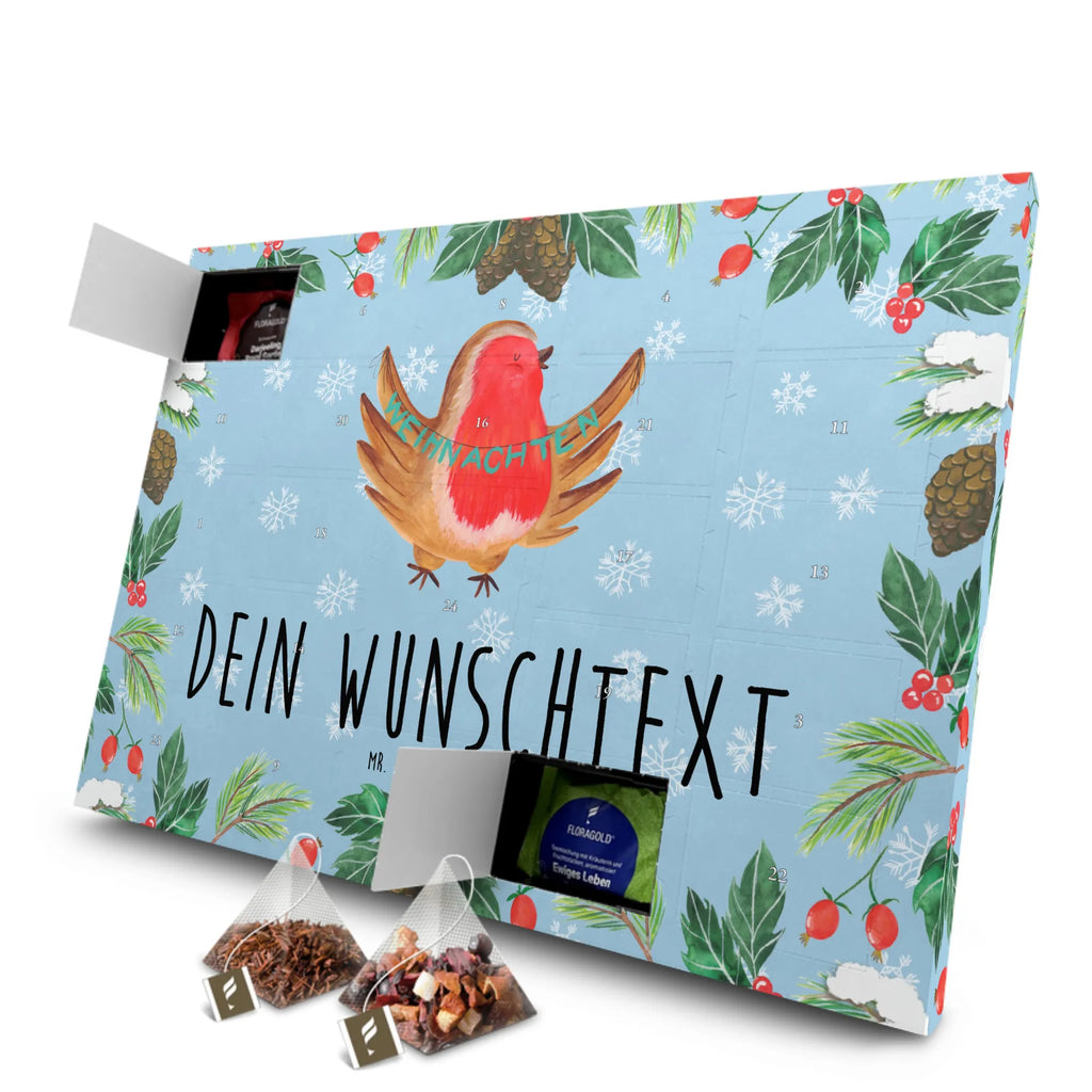 Personalisierter Tee Adventskalender Rotkehlchen Weihnachten Personalisierter Tee Adventskalender, Winter, Weihnachten, Weihnachtsdeko, Nikolaus, Advent, Heiligabend, Wintermotiv, Frohe Weihnachten, Weihnachtsmotiv, Weihnachtsgruß, Vogel, xmas