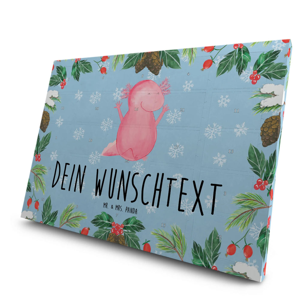 Personalisierter Tee Adventskalender Axolotl Hurra Personalisierter Tee Adventskalender, Axolotl, Molch, Axolot, Schwanzlurch, Lurch, Lurche, fröhlich, Spaß, Freude, Motivation, Zufriedenheit