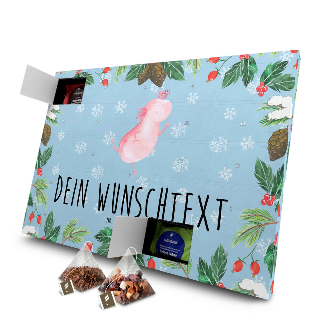 Personalisierter Tee Adventskalender Axolotl Tanzen Personalisierter Tee Adventskalender, Axolotl, Molch, Axolot, Schwanzlurch, Lurch, Lurche, Dachschaden, Sterne, verrückt, Freundin, beste Freundin