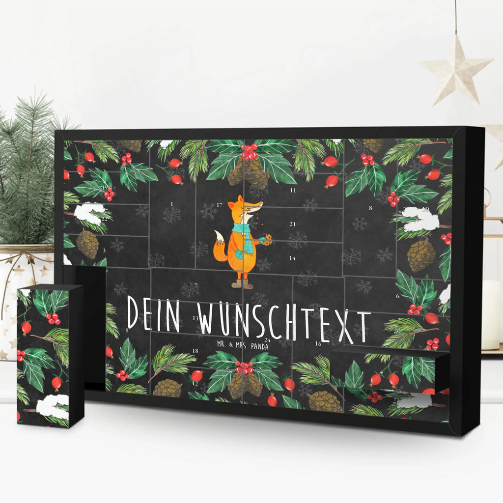 Personalisierter Befüllbarer Adventskalender Fuchs Keks Befüllbarer Adventskalender, Adventskalender zum selbst befüllen, Fuchs, Füchse, Backen Spruch, Kekse, Winter, Weihnachtszeit, Plätzchen, Liebe, Küche Deko