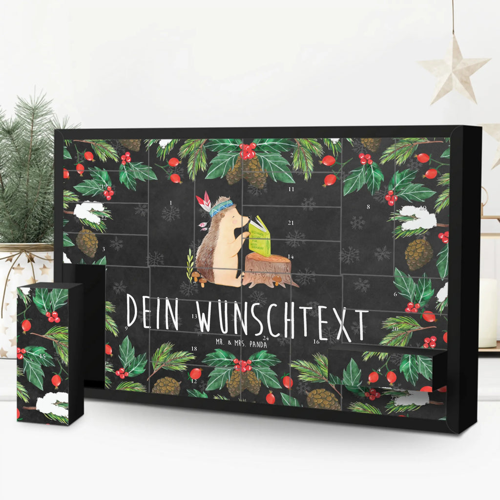 Personalisierter Befüllbarer Adventskalender Igel Federschmuck Befüllbarer Adventskalender, Adventskalender zum selbst befüllen, Waldtiere, Tiere, Igel, Indianer, Abenteuer, Lagerfeuer, Camping