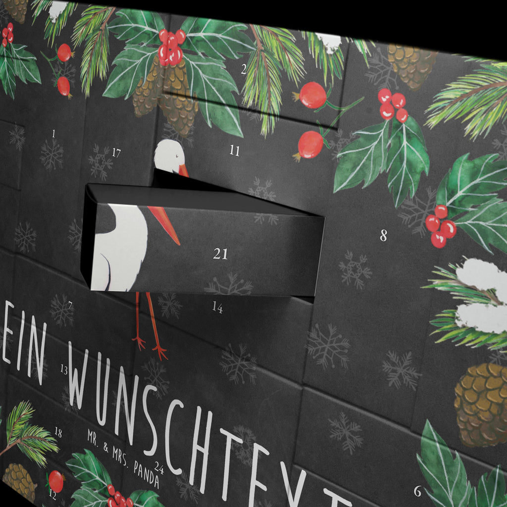 Personalisierter Befüllbarer Adventskalender Storch Befüllbarer Adventskalender, Adventskalender zum selbst befüllen, Tiermotive, Gute Laune, lustige Sprüche, Tiere, Storch, Störche, Schwangerschaft, Geburt, Mutter, Mütter, Mutter werden, Schwanger, Babybauch, Baby