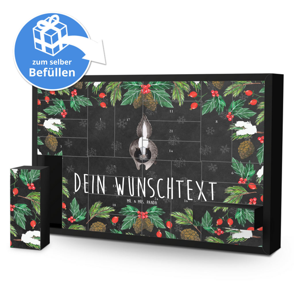 Personalisierter Befüllbarer Adventskalender Stinktier Angriff Befüllbarer Adventskalender, Adventskalender zum selbst befüllen, Stinktier, Skunk, Wildtier, Raubtier, Stinker, Stinki, wütend, Drohung