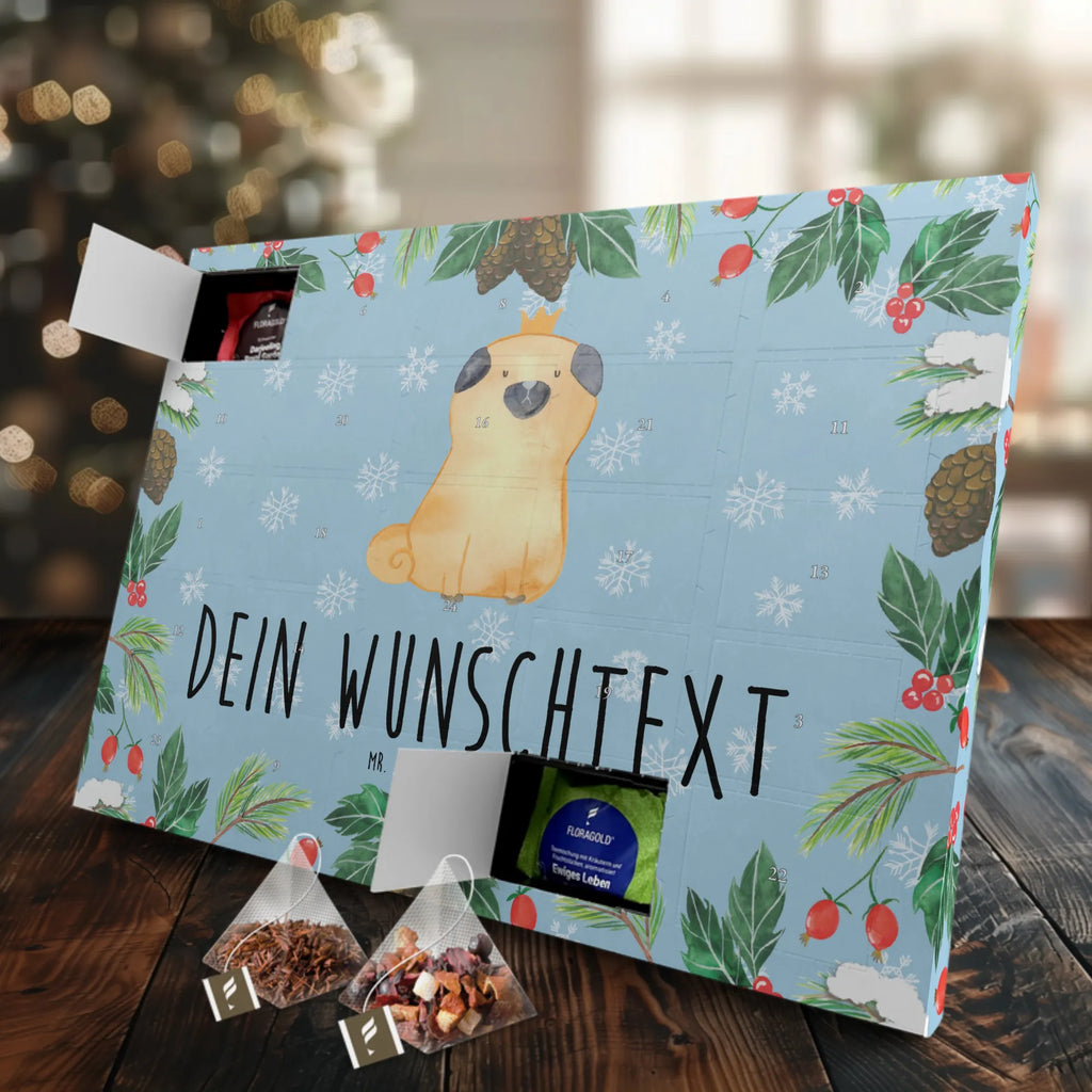 Personalisierter Tee Adventskalender Mops Krone Personalisierter Tee Adventskalender, Hund, Hundemotiv, Haustier, Hunderasse, Tierliebhaber, Hundebesitzer, Sprüche, Mops, allergisch, kinderlos, Hausregel, Hundebesitzer. Spruch, lustig