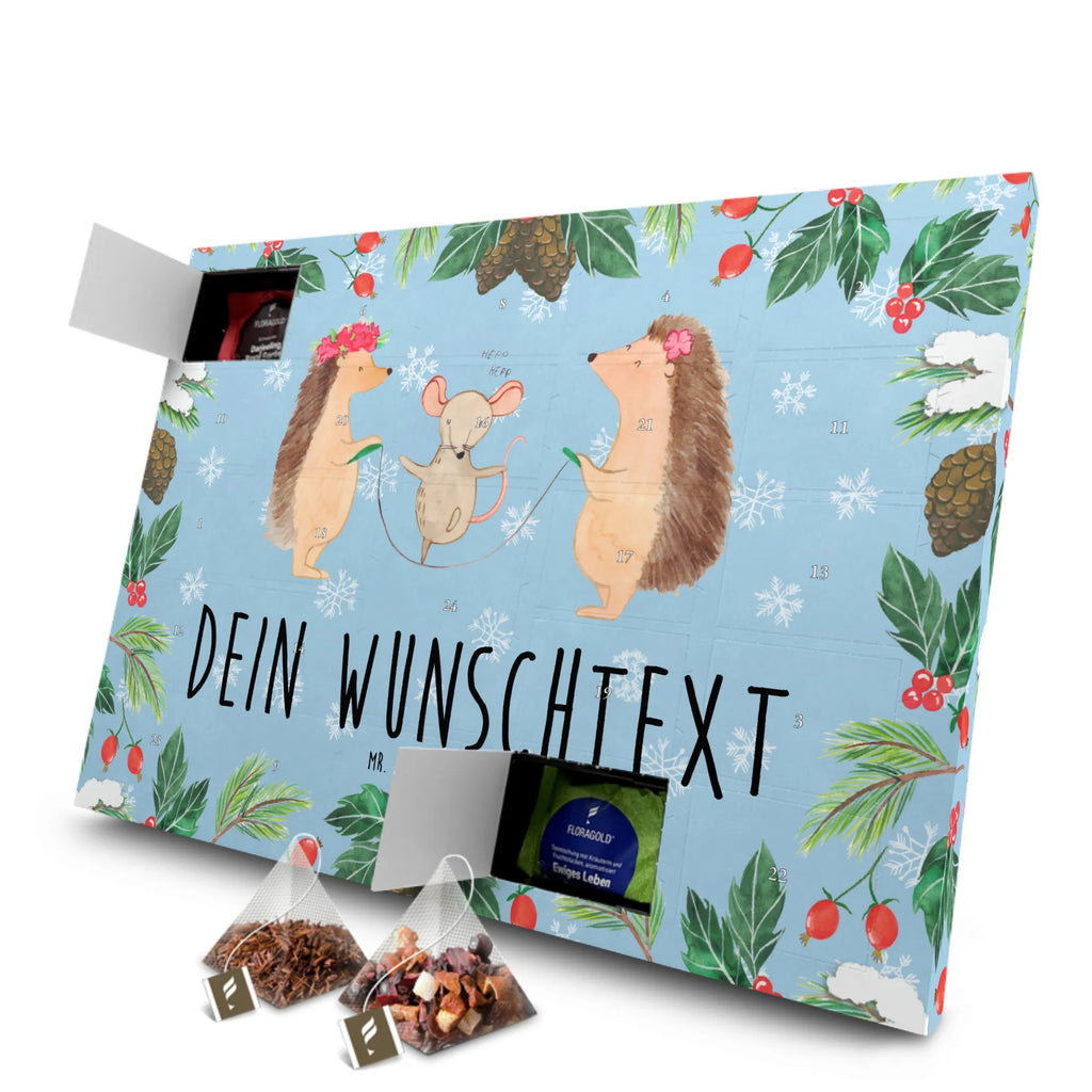 Personalisierter Tee Adventskalender Igel Seilhüpfen Personalisierter Tee Adventskalender, Tiermotive, Gute Laune, lustige Sprüche, Tiere, Igel, Maus, Seilspringen, Seilhüpfen, Kinder, Kindergarten