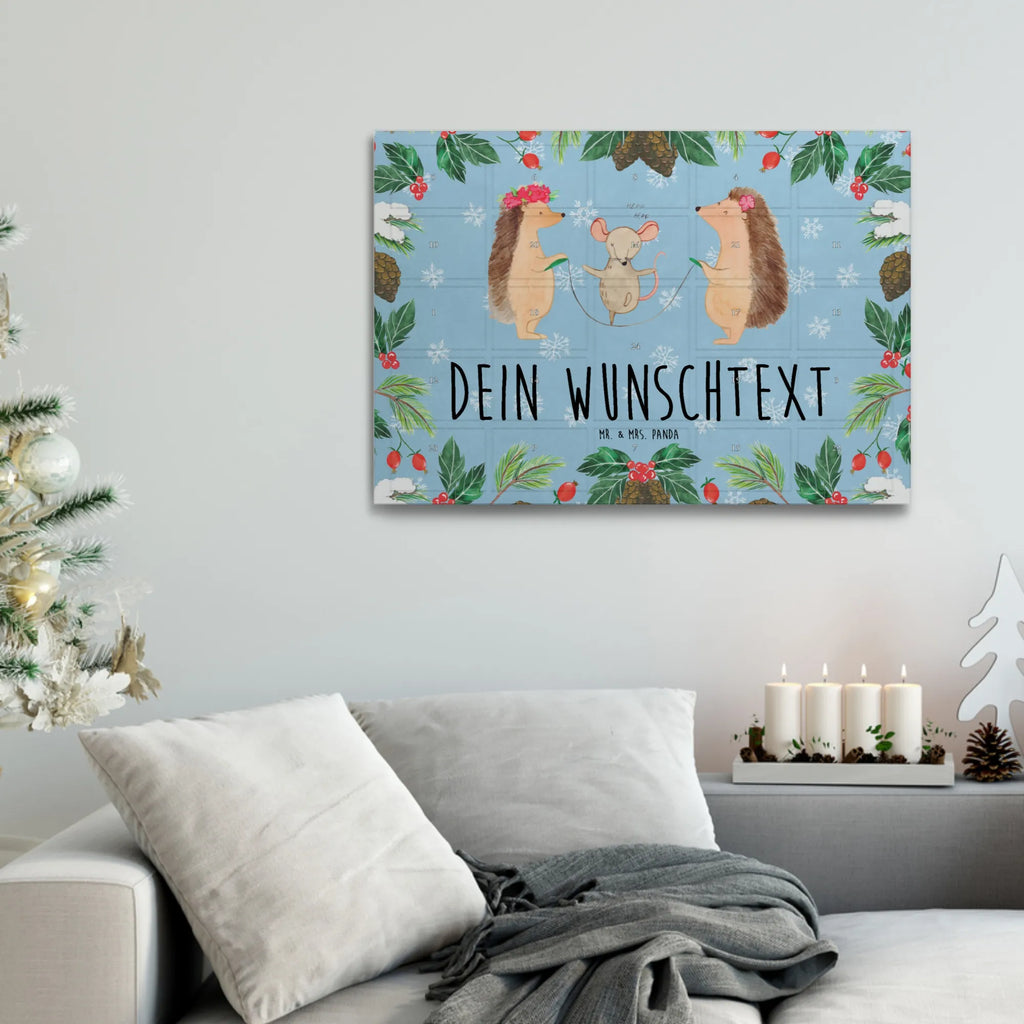 Personalisierter Tee Adventskalender Igel Seilhüpfen Personalisierter Tee Adventskalender, Tiermotive, Gute Laune, lustige Sprüche, Tiere, Igel, Maus, Seilspringen, Seilhüpfen, Kinder, Kindergarten