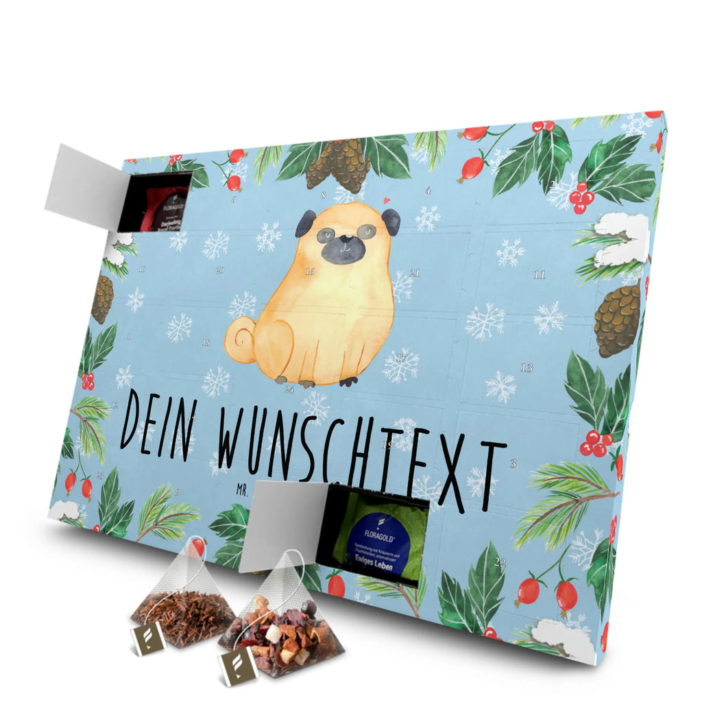 Personalisierter Tee Adventskalender Mops Personalisierter Tee Adventskalender, Hund, Hundemotiv, Haustier, Hunderasse, Tierliebhaber, Hundebesitzer, Sprüche, Mops, Liebe, Hundeliebe