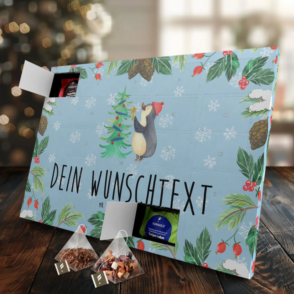 Personalisierter Tee Adventskalender Pinguin Weihnachtsbaum Personalisierter Tee Adventskalender, Winter, Weihnachten, Weihnachtsdeko, Nikolaus, Advent, Heiligabend, Wintermotiv, Pinguin