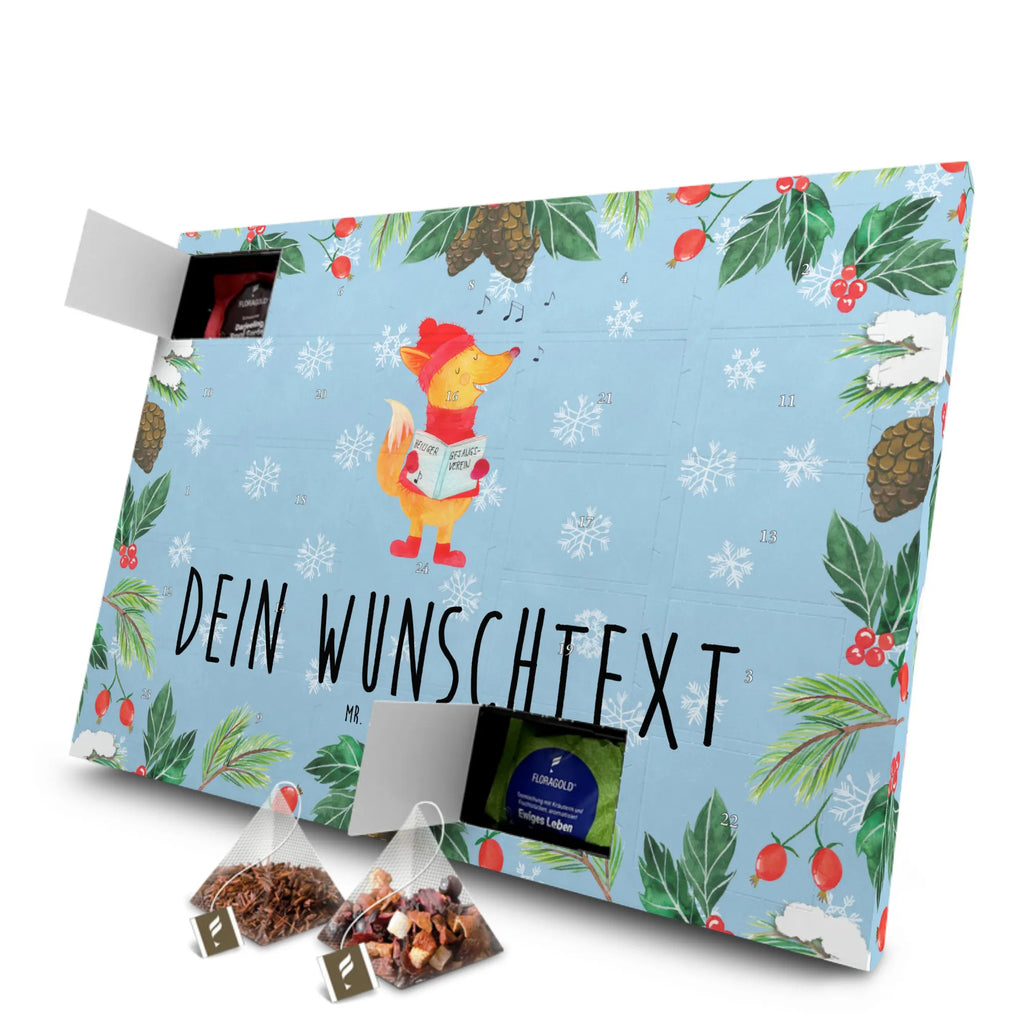 Personalisierter Tee Adventskalender Fuchs Sänger Personalisierter Tee Adventskalender, Winter, Weihnachten, Weihnachtsdeko, Nikolaus, Advent, Heiligabend, Wintermotiv, Fuchs, Füchse, Sänger, Geschenk Sänger, Singen, Weihnachtslieder