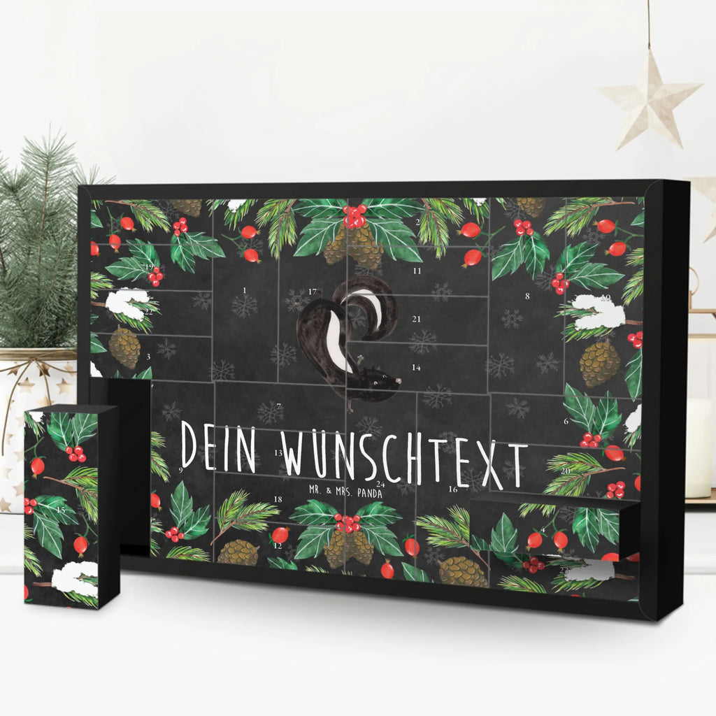 Personalisierter Befüllbarer Adventskalender Stinktier Handstand Befüllbarer Adventskalender, Adventskalender zum selbst befüllen, Stinktier, Skunk, Wildtier, Raubtier, Stinker, Stinki, Spielplatz, verpielt, Kind