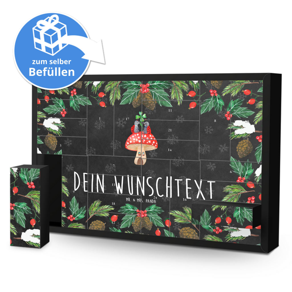 Personalisierter Befüllbarer Adventskalender Marienkäfer Fliegenpilz Befüllbarer Adventskalender, Adventskalender zum selbst befüllen, Tiermotive, Gute Laune, lustige Sprüche, Tiere, Haus, Wohnung, zuhause, Fliegenpilz, Marienkäfer, Fleigenpilzhaus