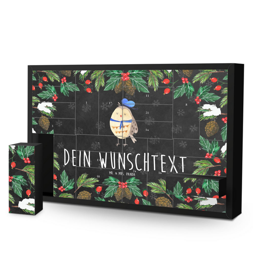 Personalisierter Befüllbarer Adventskalender Eule Matrose Befüllbarer Adventskalender, Adventskalender zum selbst befüllen, Eule, Eule Spruch, Eule Deko, Owl, Wortspiel lustig, Matrose, Freundin, Ehe, Seefahrer, Heimathafen, Hochzeitstag Geschenk