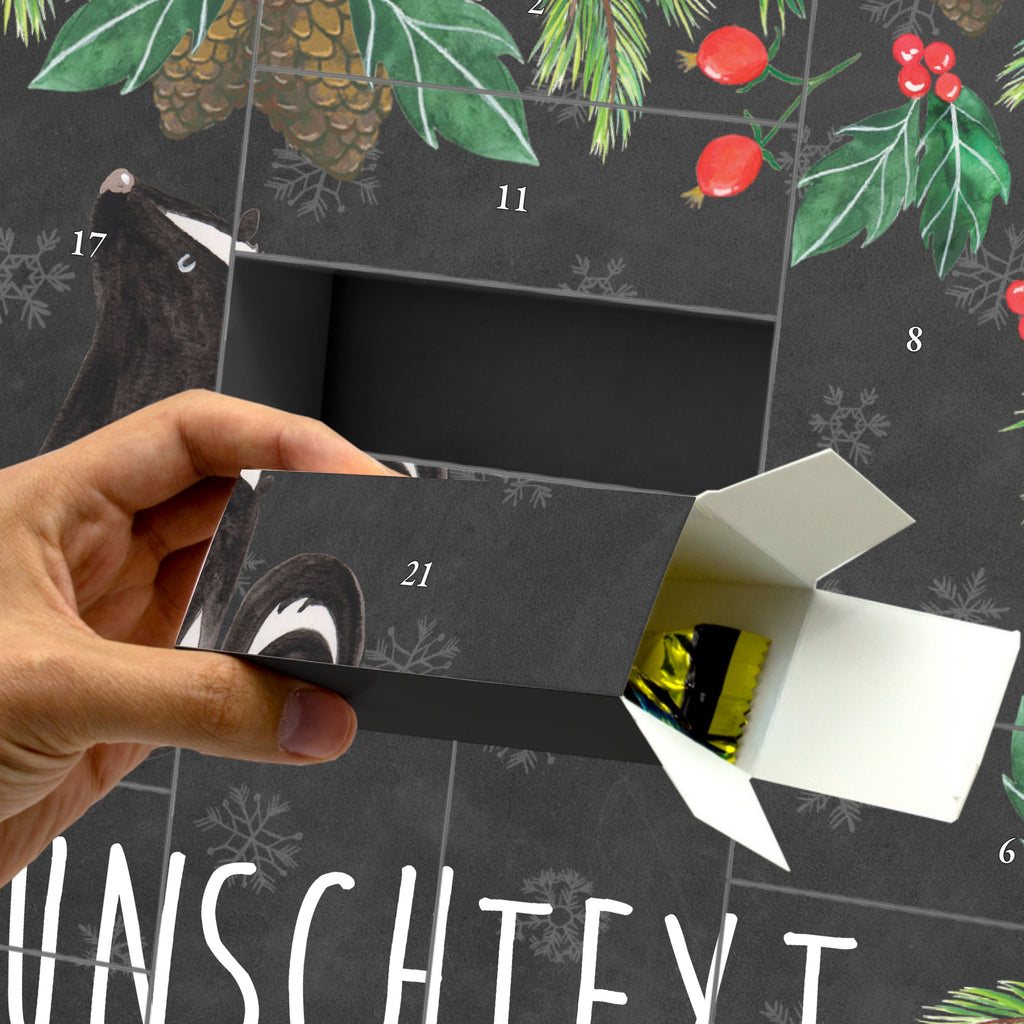 Personalisierter Befüllbarer Adventskalender Stinktier Sitzen Befüllbarer Adventskalender, Adventskalender zum selbst befüllen, Stinktier, Skunk, Wildtier, Raubtier, Stinker, Stinki, Spruch, Büro, Recht, Besserwisser