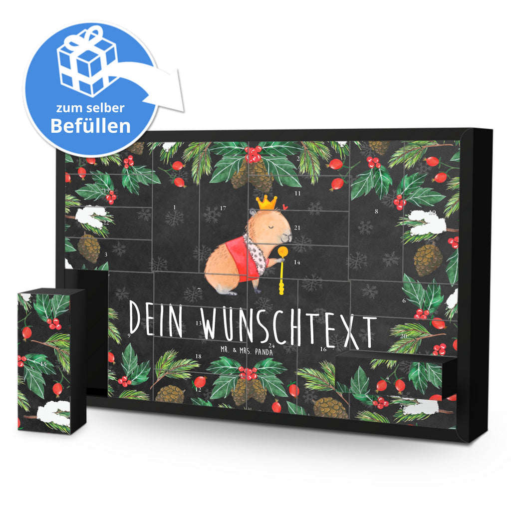 Personalisierter Befüllbarer Adventskalender Capybara König Befüllbarer Adventskalender, Adventskalender zum selbst befüllen, Tiermotive, Gute Laune, lustige Sprüche, Tiere, Capybara, König