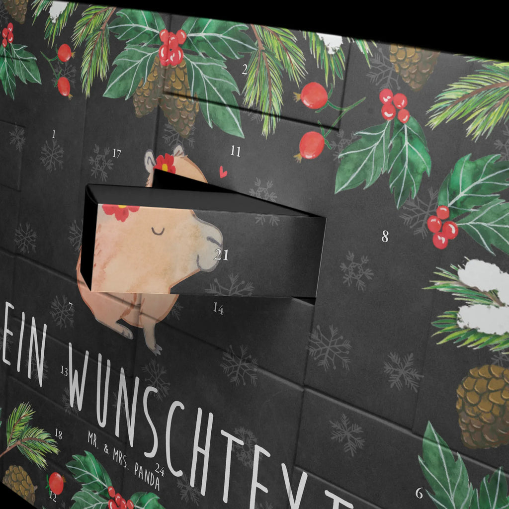 Personalisierter Befüllbarer Adventskalender Capybara Blume Befüllbarer Adventskalender, Adventskalender zum selbst befüllen, Tiermotive, Gute Laune, lustige Sprüche, Tiere, Capybara