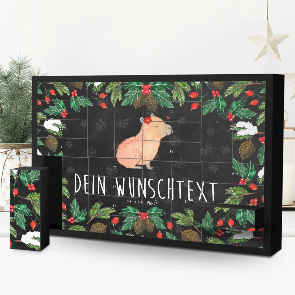 Personalisierter Befüllbarer Adventskalender Capybara Blume Befüllbarer Adventskalender, Adventskalender zum selbst befüllen, Tiermotive, Gute Laune, lustige Sprüche, Tiere, Capybara