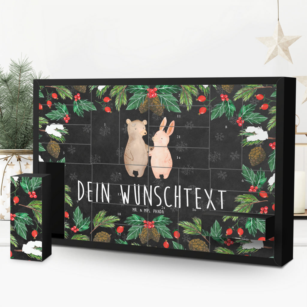 Personalisierter Befüllbarer Adventskalender Bär und Hase Umarmen Befüllbarer Adventskalender, Adventskalender zum selbst befüllen, Liebe, Partner, Freund, Freundin, Ehemann, Ehefrau, Heiraten, Verlobung, Heiratsantrag, Liebesgeschenk, Jahrestag, Hocheitstag, Freunde, bester Freund, Hase, Bär, Bärchen, best friends