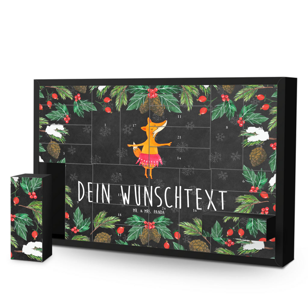 Personalisierter Befüllbarer Adventskalender Fuchs Ballerina Befüllbarer Adventskalender, Adventskalender zum selbst befüllen, Fuchs, Fuchs Spruch, Füchse, Füchsin, Ballerina, Ballett, Tänzerin, Tanzen, Party, Einladung, Geburtstag