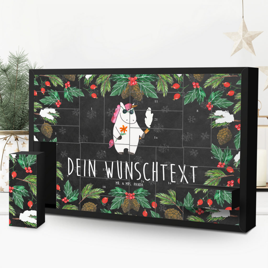 Personalisierter Befüllbarer Adventskalender Einhorn Woodstock Befüllbarer Adventskalender, Adventskalender zum selbst befüllen, Einhorn, Einhörner, Einhorn Deko, Pegasus, Unicorn, Kiffen, Joint, Zigarette, Alkohol, Party, Spaß. lustig, witzig, Woodstock